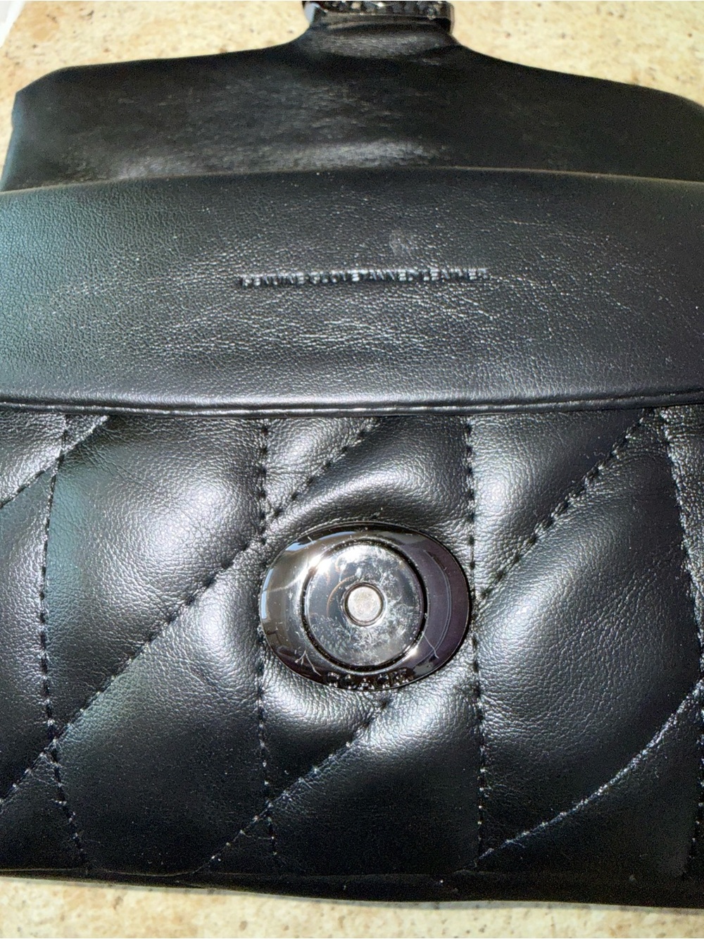 Coach Black Quilted Shoulder Bag with Chain Strap - Picture 5 of 11